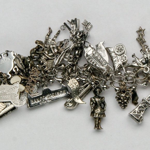 Unique Sterling Silver Charm Bracelet with 35 Charms - Picture 3 of 3